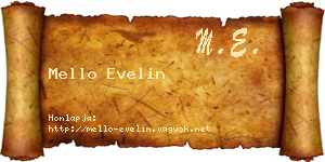 Mello Evelin névjegykártya